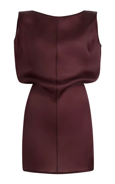 Khaite Toma Silk-organza Dress In Burgundy
