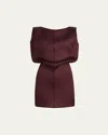 Khaite Toma Sleeveless Silk Mini Dress In Burgundy