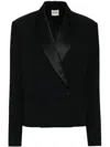 Khaite Notched Lapel Single-button Jacket In Black