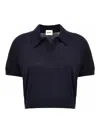 Khaite Morgane Short-sleeved Polo T-shirt In Black