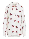 Khaite Multicoloured Silk Blouse With Floral Print And Classic Collar In White