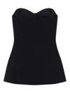 Khaite Strapless Black Top With Sweetheart Neckline In Black