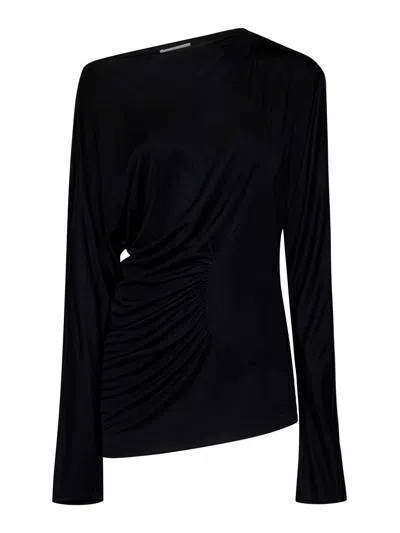 Khaite Long-sleeved Black Viscose Jersey Top