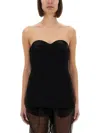 Khaite Ayla Crepe Bustier Top In Black