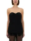 Khaite Ayla Crepe Bustier Top In Black