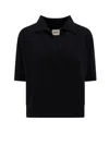 Khaite Shrunked Jo Cashmere-blend Polo Sweater In Black