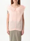 Khaite Selly Double Silk Gauze Top In Pink