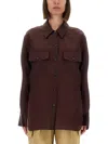 Khaite Matteo Organza Shirt In Brown