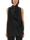 Khaite Black Solid Mock Collar Top In Black