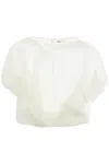 Khaite Silk Top Rounded Puff Sleeves