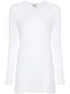 Khaite Long-sleeved Knitted T-shirt In White