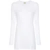 Khaite Long-sleeved Knitted T-shirt In White