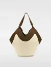 Khaite Lotus Medium Leather-trimmed Canvas Tote In Multicolor