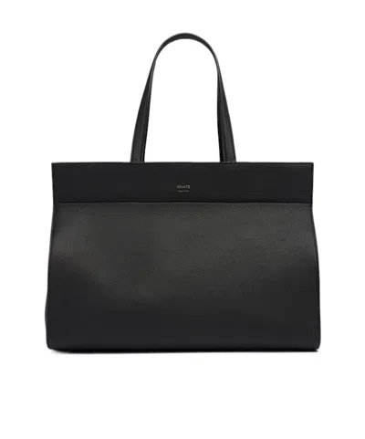 Khaite Tote With Double Handles And Structured Profile In Black