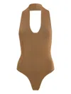 Khaite Toto Halter-neck Bodysuit In Brown