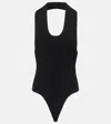 Khaite Toto Jersey Halter Bodysuit In Black
