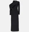 Khaite Trey Off-the-shoulder Woven Maxi Dress In Black