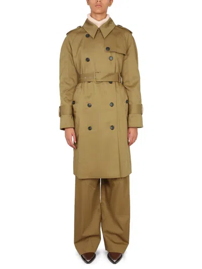 Khaite Trench Coat Spellman In Military Green