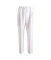Khaite Trenton Drawstring Cotton Pants In White