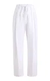 Khaite Trenton Cotton Straight-leg Pants In White