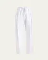 Khaite Trenton Drawstring Cotton Pants In White