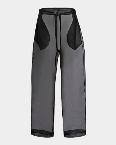 KHAITE TRENTON DRAWSTRING SHEER PANTS