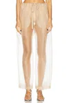 Khaite Trenton Pleated Silk-organza Tapered Pants In Neutrals