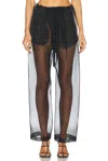 Khaite Trenton Silk Organza Sheer Pants In Black