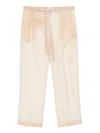 Khaite Beige Semi-transparent Silk Pants With Drawstring Waist In Neutral