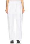 Khaite Trenton Drawstring Cotton Pants In White