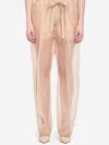 Khaite Trenton Pleated Silk-organza Tapered Pants In Beige