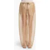 Khaite Trenton Pleated Silk-organza Tapered Pants In Beige