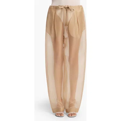KHAITE KHAITE TRENTON SHEER SILK BLEND ORGANZA DRAWSTRING PANTS