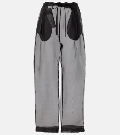 KHAITE TRENTON SILK-BLEND ORGANZA WIDE-LEG PANTS