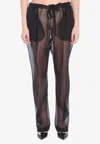 Khaite Trenton Silk Organza Sheer Pants In Black