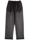 Khaite Trenton Silk Organza Sheer Pants In Black