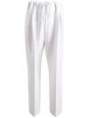 Khaite Trenton Drawstring Cotton Pants In Weiss