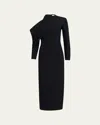 Khaite Trey Long Cold-shoulder Dress In Black