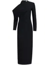 Khaite Trey Off-the-shoulder Woven Maxi Dress In 黑色