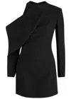 Khaite Tristan Draped Cold-shoulder Long-sleeve Top In Black