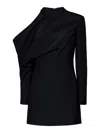 Khaite Tristan Draped Cold-shoulder Long-sleeve Top In Black