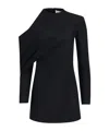 Khaite Tristan Draped Cold-shoulder Long-sleeve Top In Black