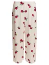 Khaite Mindy Printed Twill Wide-leg Pants In Multi