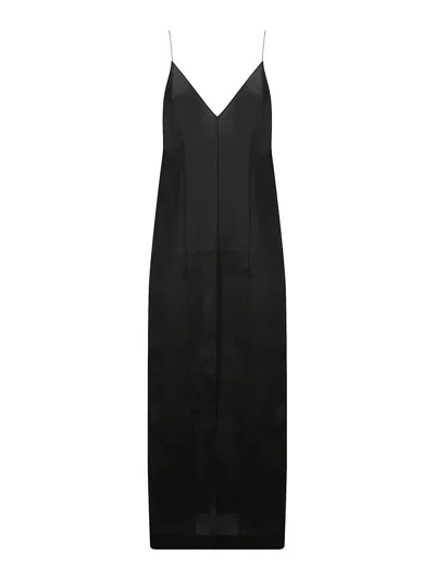 Khaite The Nonya V-neck Sleeveless Dress In Black