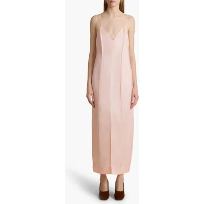 Khaite Tully Silk Organza Maxi Dress In Soft Pink