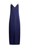 Khaite Tulula V-neck Silk Slipdress In Navy