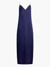 Khaite Tulula V-neck Silk Slipdress In Blue