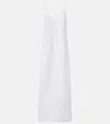 Khaite Tulula Silk Poplin Slip Dress In White