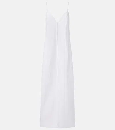Khaite Tulula Silk Poplin Slip Dress In White