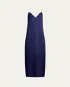 Khaite Tulula V-neck Silk Slipdress In Amethyst